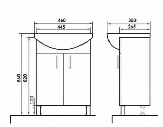 Тумба с раковиной Orange Роса LA-45TUW+RA белый